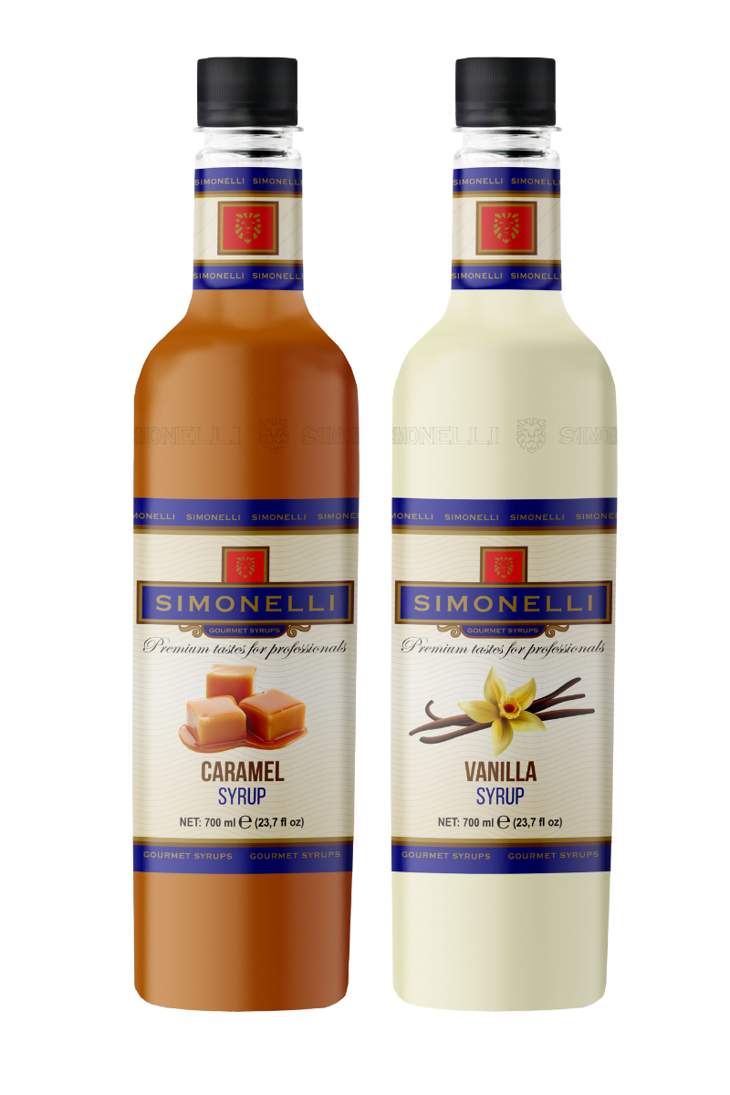 Karamel ve Vanilya Aromalı Şurup ( 2'li Set ) - Şekerli 700 ml