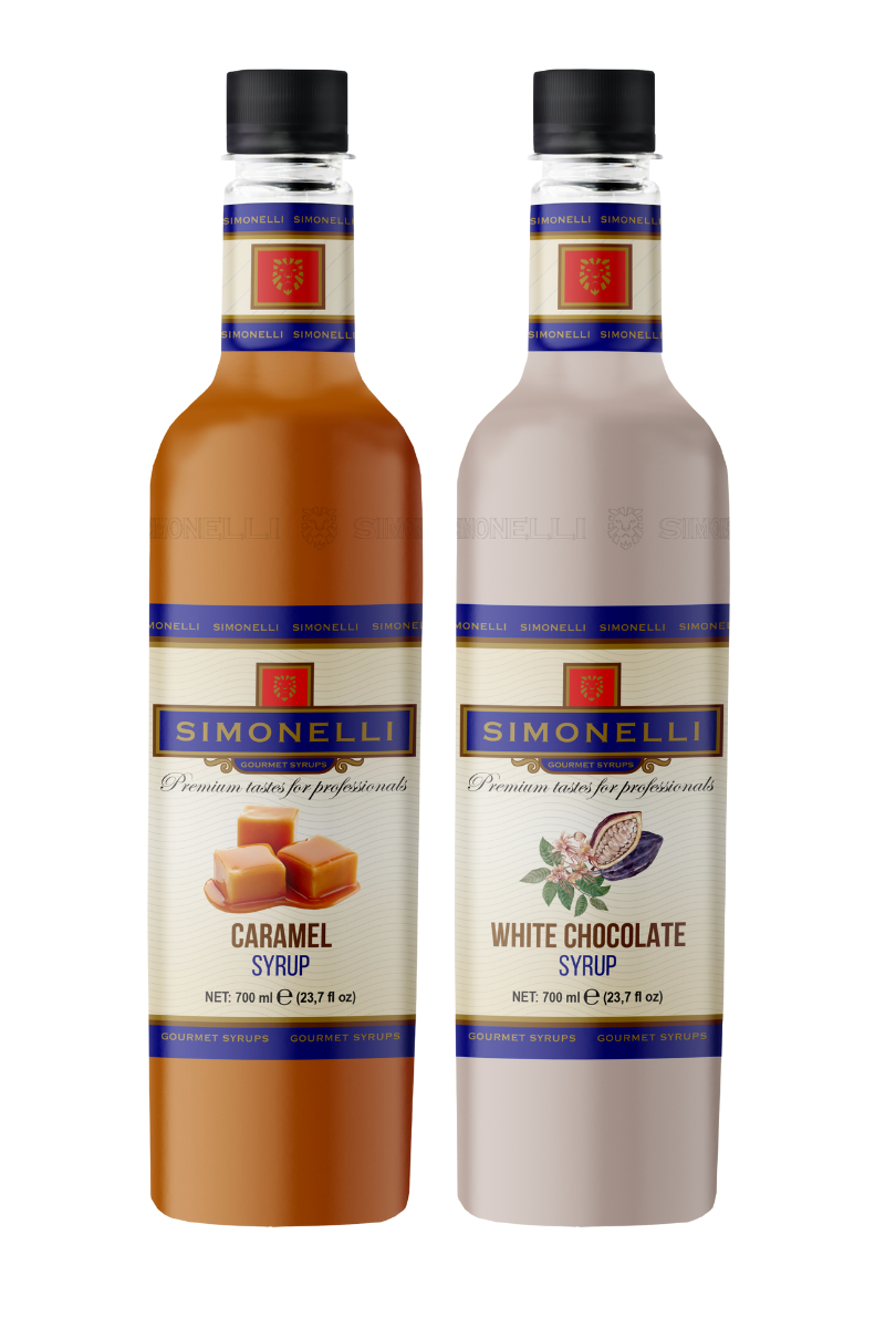 Karamel ve Beyaz Çikolata Aromalı Şurup ( 2'li Set ) - Şekerli 700 ml